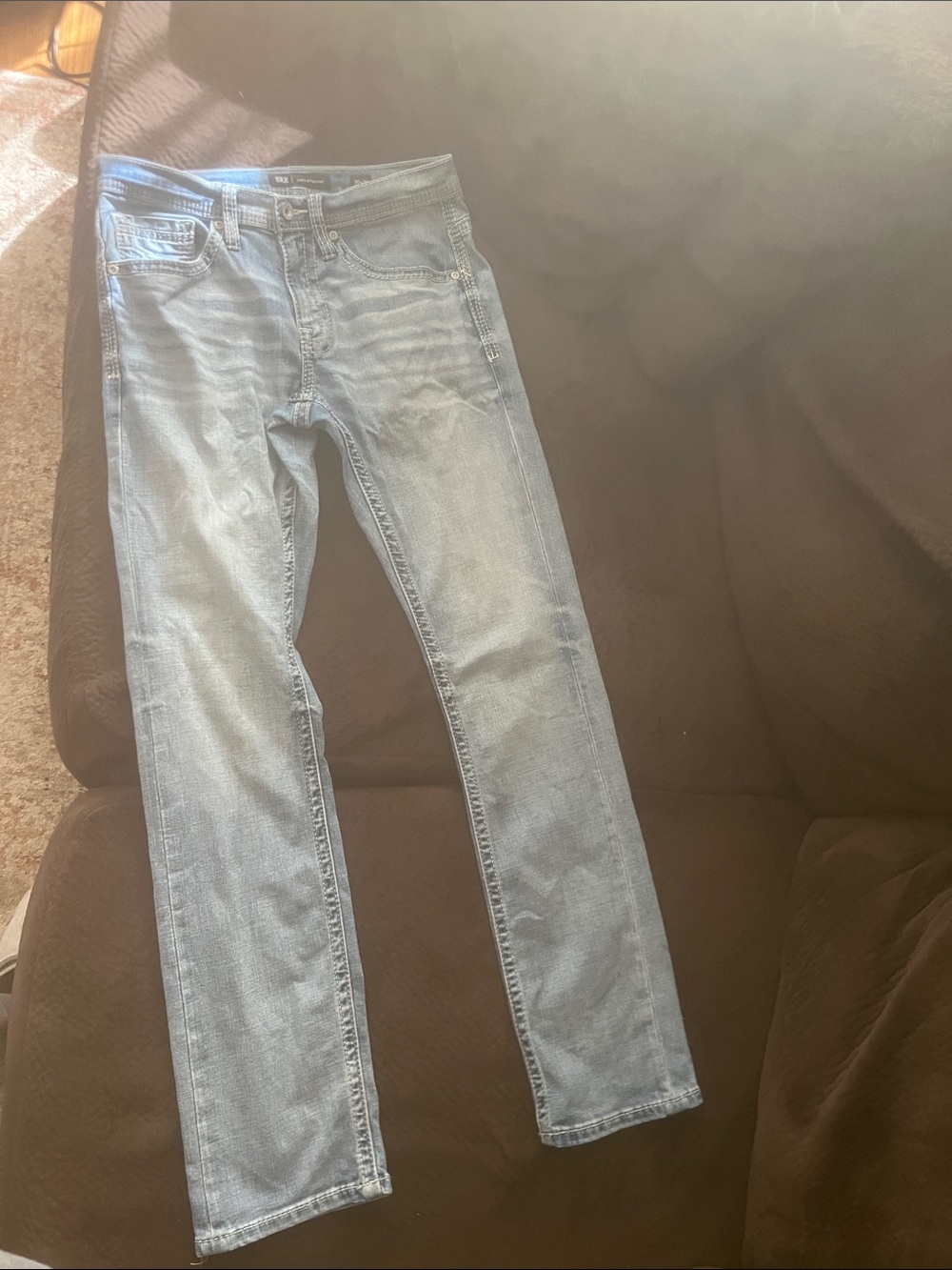 Buckle Light Blue Slim Straight Men’s Jeans